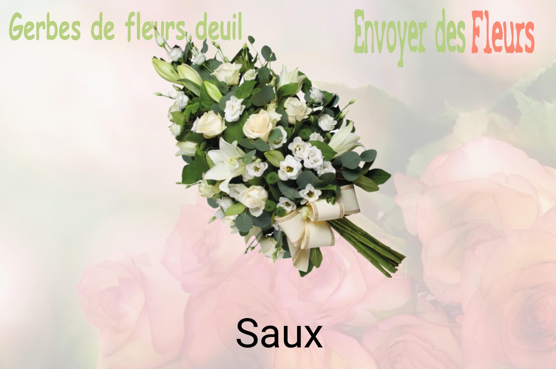 Gerbe de fleurs de deuil livrée à Saux